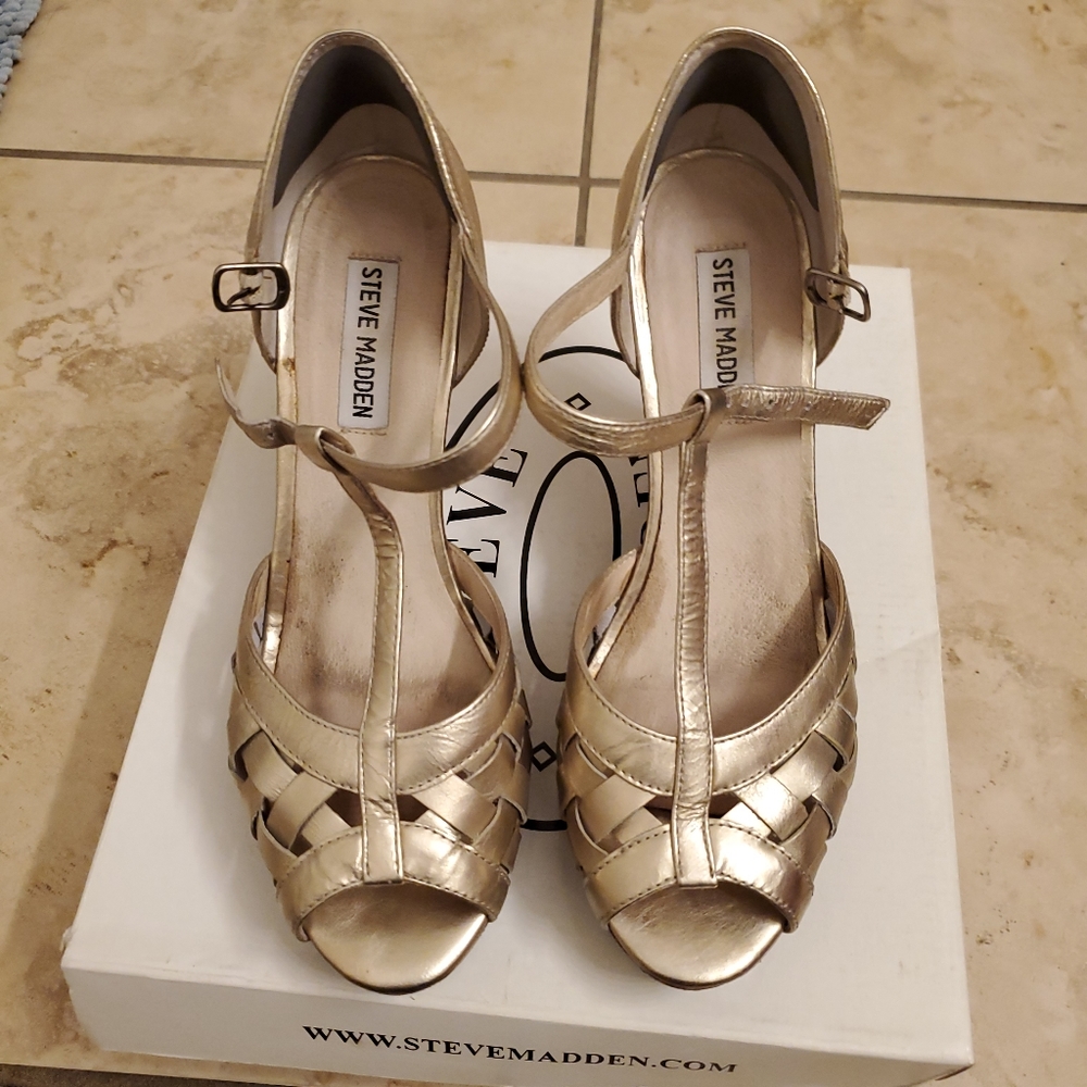 Gold Wedge Sandals